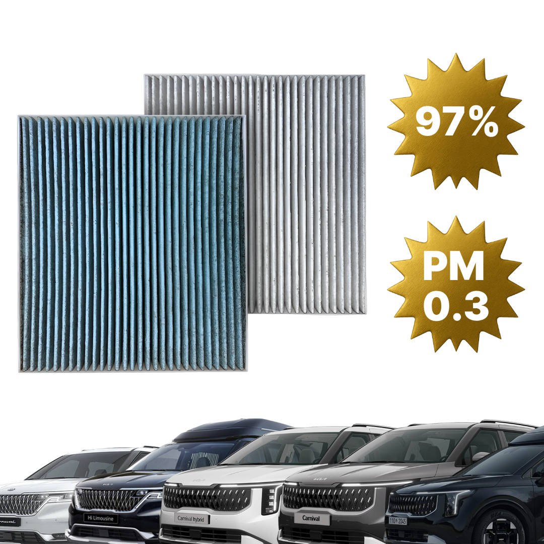 4세대 카니발 전후면 세트 PM0.3 극초미세먼지 자동차 활성탄 에어컨필터 KA4 하이브리드, 1세트, 필터 105 107 1팩 14,900원