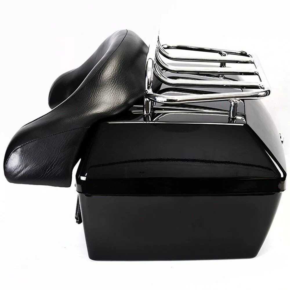 할리호환 오토바이 탑박스 헬멧 케이스 리어백 트렁크 바이크 알루미늄 캐리어, 1. 유광 블랙 박스+대형 등받이 116,500원