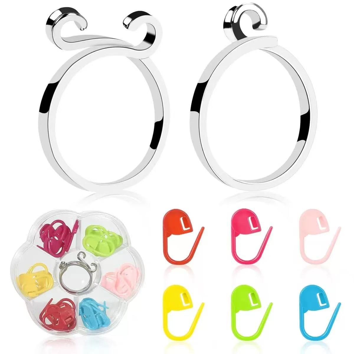 스콜피오 뜨개반지 니팅링 뜨개질도구, 2개, 실버 7,400원