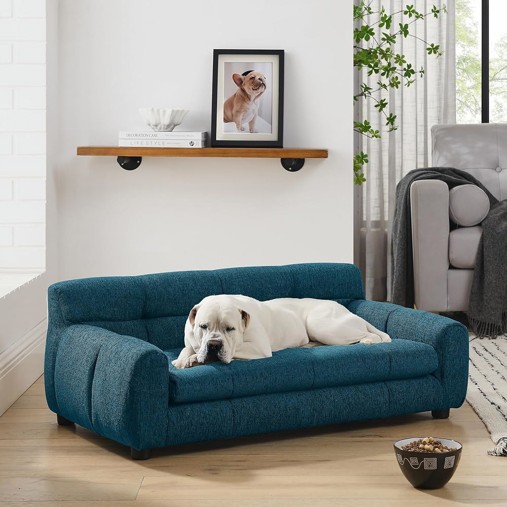 등받이와 팔걸이가 있는 중대형견용 XOCN 56.5인치 반려견 소파 소파, 메모리 폼 침대, 다리가 현대적인 고가 반려동물 250,400원