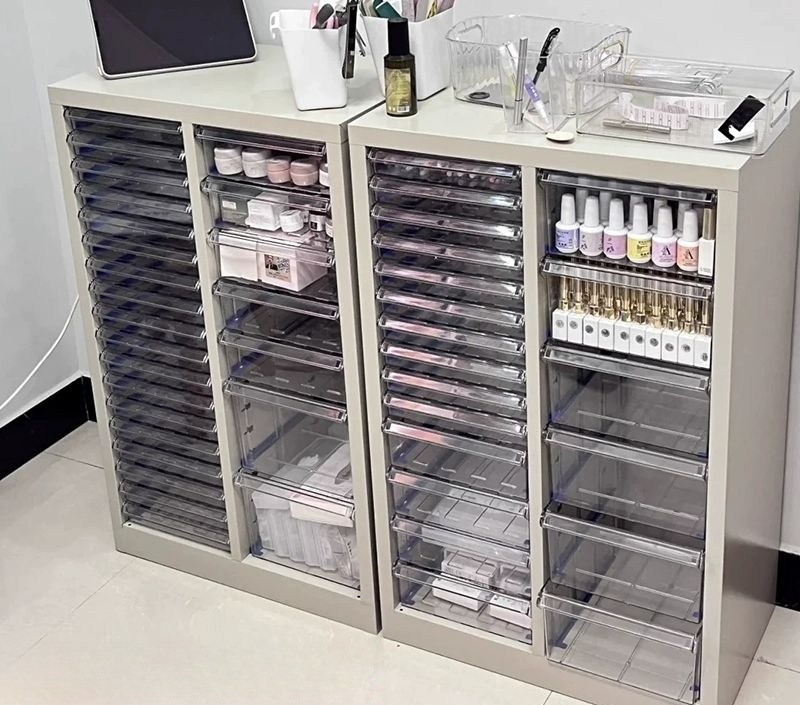 네일샵 서랍장 립스틱 네일아트 진열장 수납 높이 서랍 회백색 12서랍 전체 12cm 1.3mm 83,100원