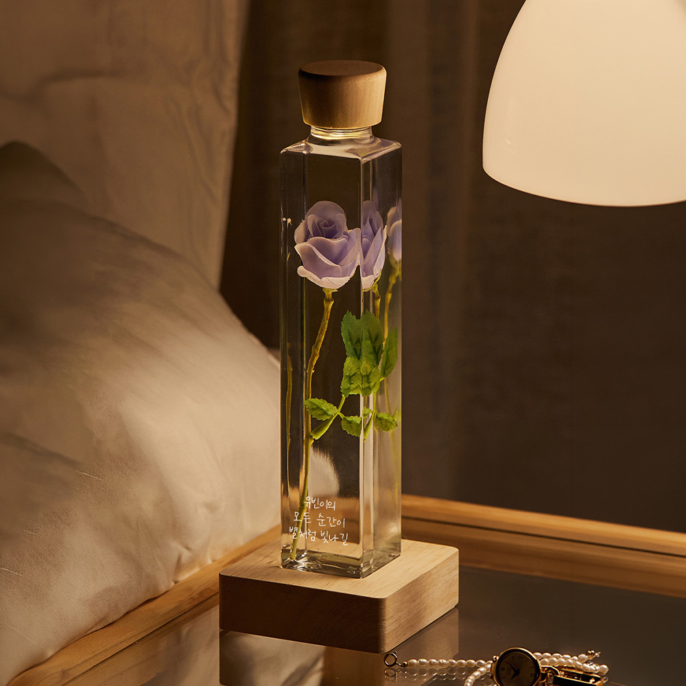 리비트 장미롱 꽃 무드등 기념일선물 수면등 여자친구 선물 100일 이벤트, 퍼플(오늘도 수고했어 / 꽃길만 걷자) 41,500원