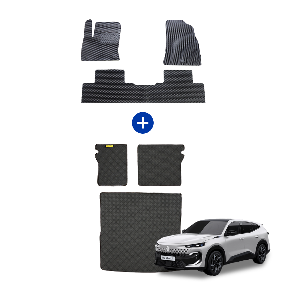 헥사카매트 르노 필랑트 TPE고무카매트+트렁크차박매트 세트상품, 바닥매트_블랙+트렁크매트_블랙, 필랑트 105,000원