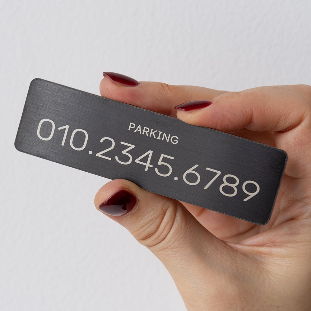 라인하임 논슬립 메탈 자동차 주차번호판 새차선물, 1세트, 블랙 PARKING 10,900원