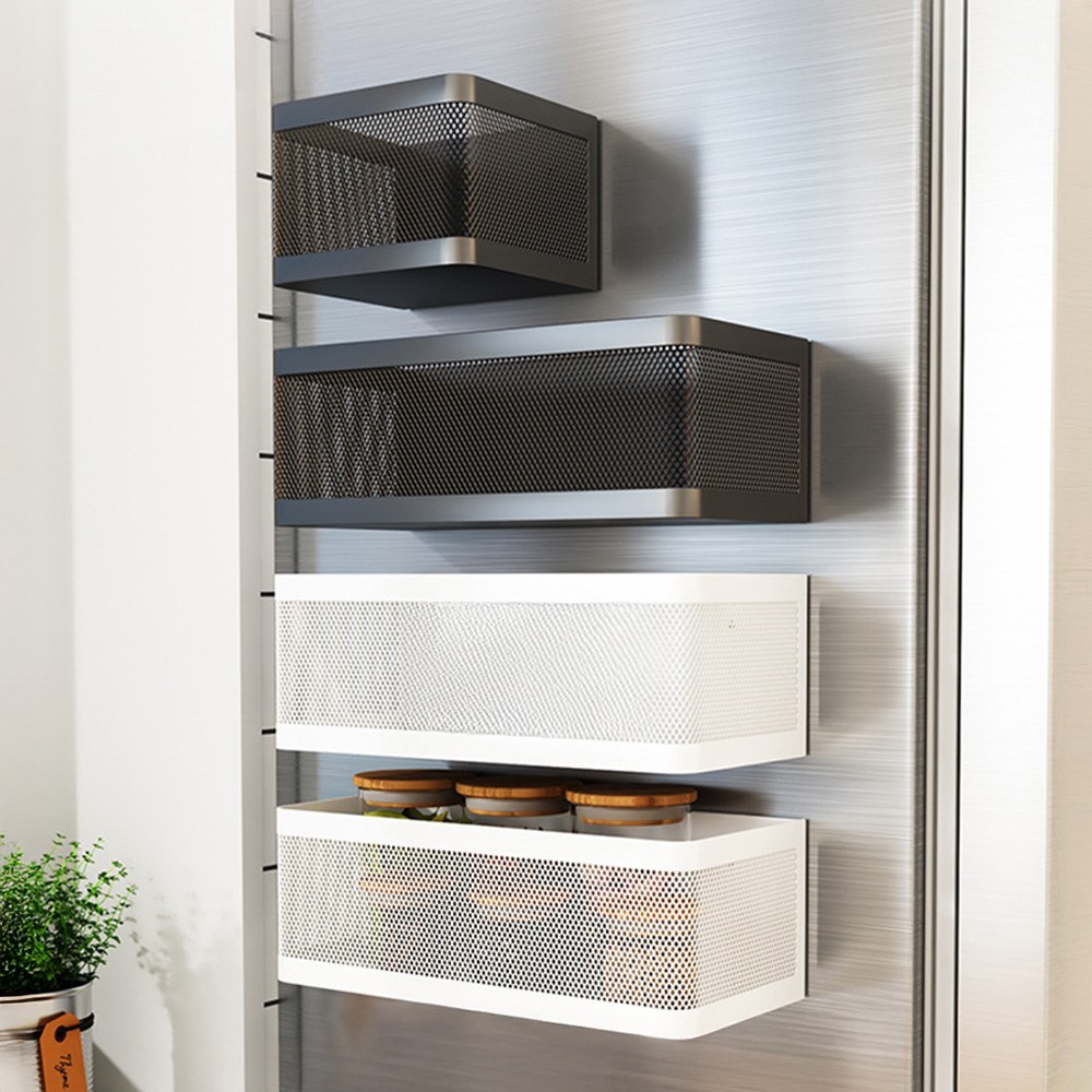 마그네틱 바구니 선반 냉장고 세탁기 현관문 다용도 수납함 정리함, 1개, 화이트 19,900원