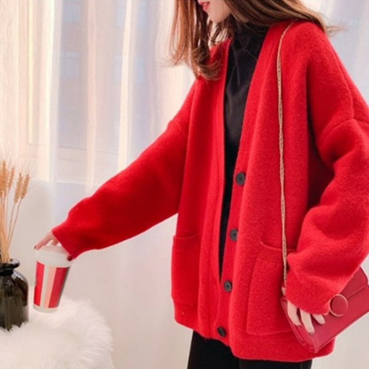 니트 아우터 두꺼운 6컬러 여자 가을 봄 도톰 롱가디건 34,500원