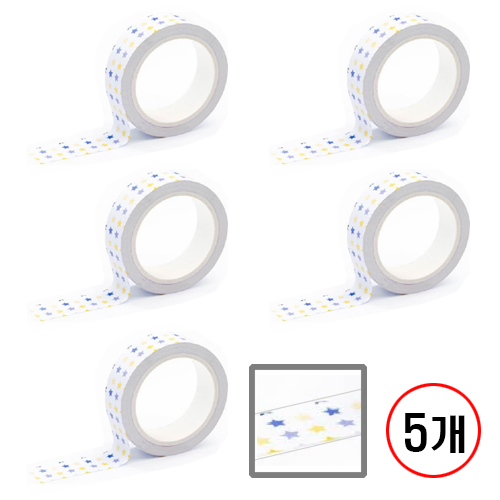 디자인마스킹 테이프 프린텍, 5개, 옐로우트윙클 21,000원