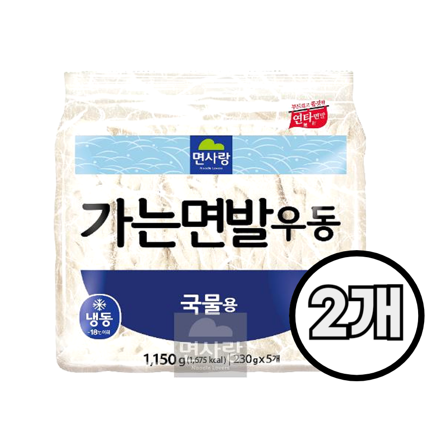 면사랑 (냉동)가는면발우동(국물용) 1150g, 2개, 1.15kg 11,940원