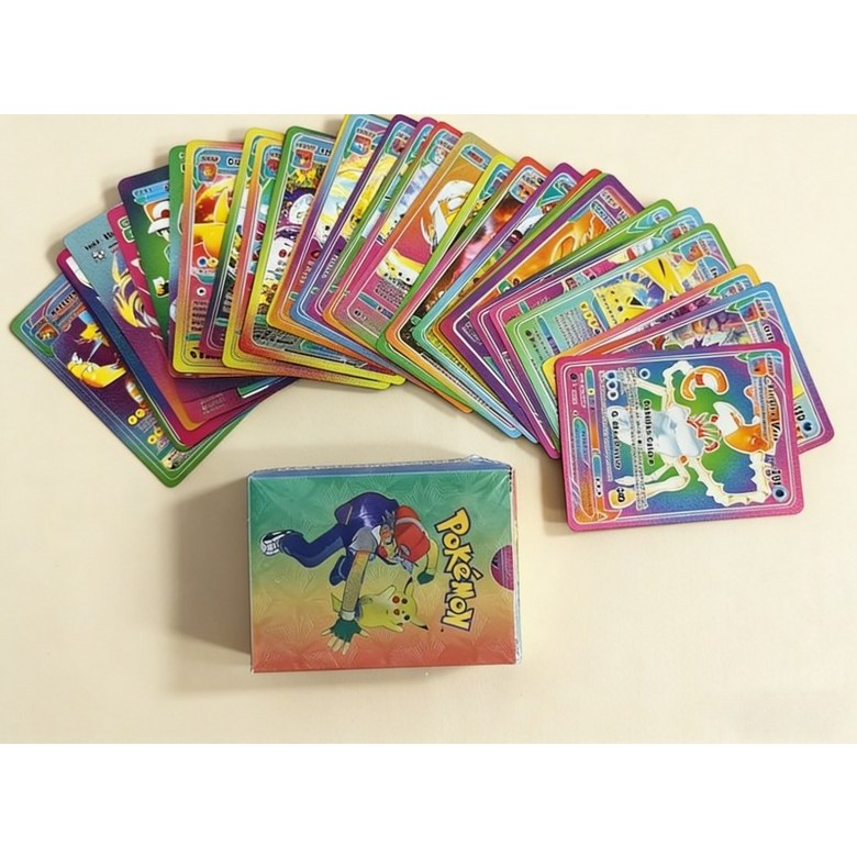 희귀한 영문판 포켓몬 레인보우 홀로 반짝이 카드 55장 세트 수집가용 굿즈 19,980원