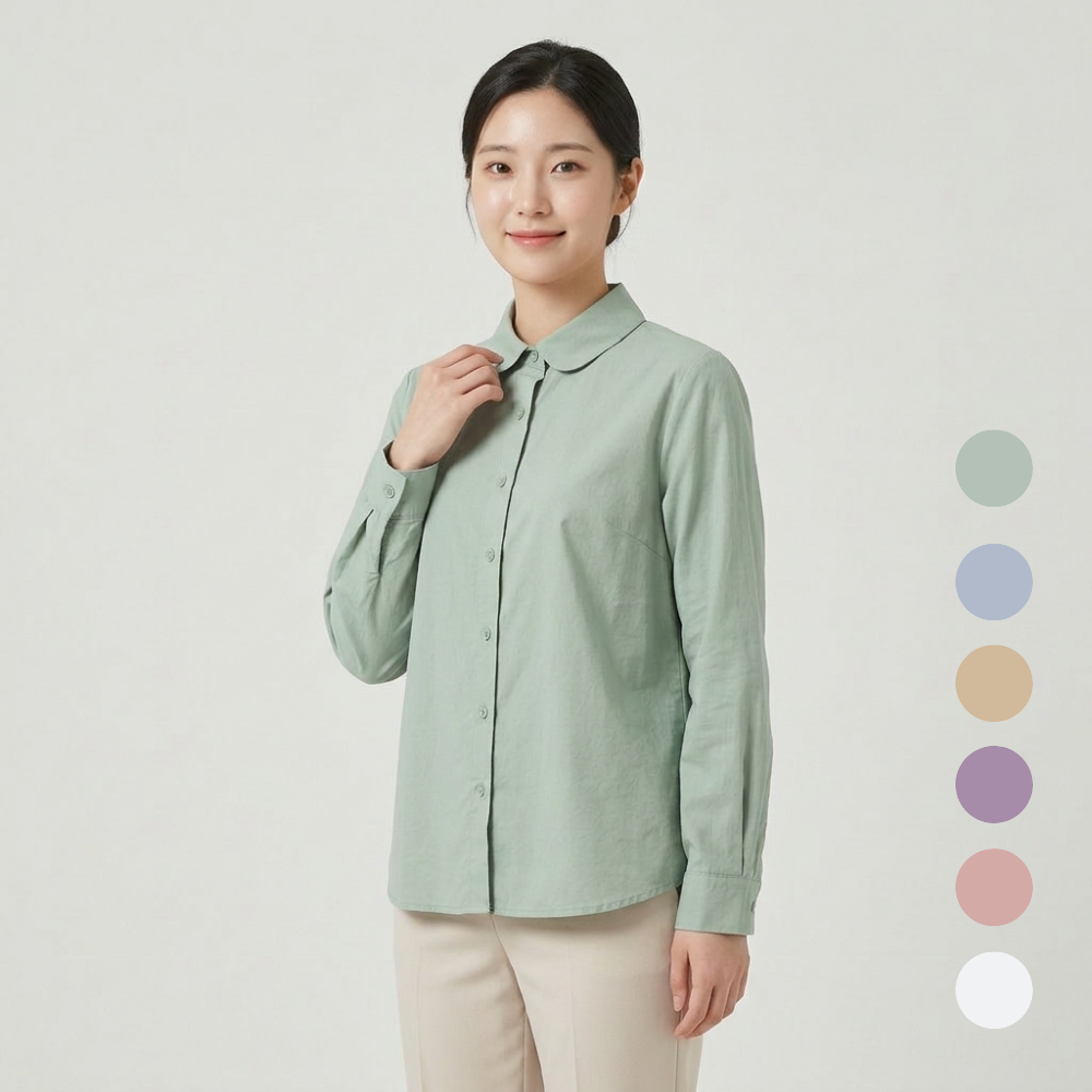 바담바담 여성 셔츠 블라우스 파스텔 무지 100%면 데일리 여자 셔츠남방 29,800원