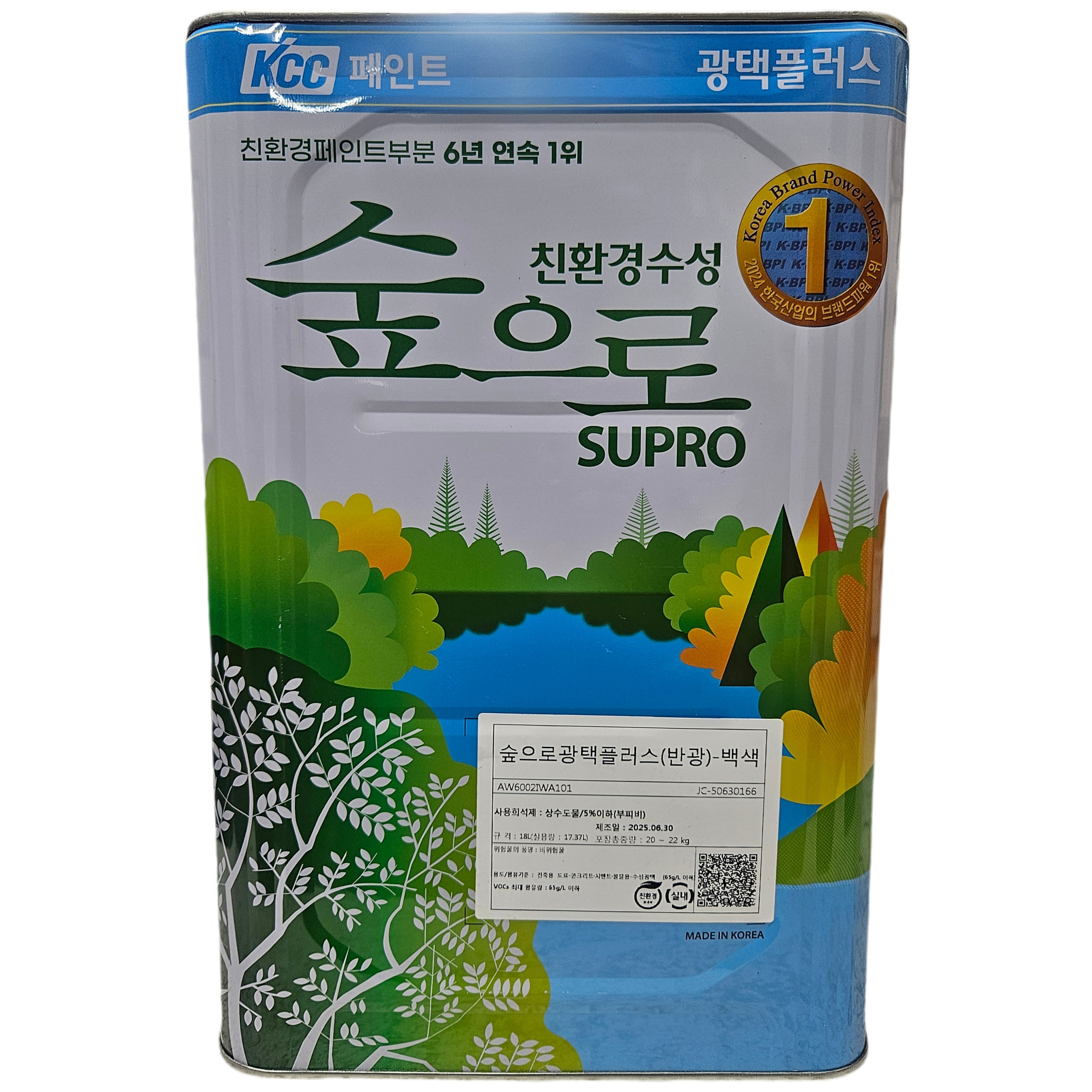 kcc친환경 광택 플러스 4L ,18L 벽화 , 디자인, 그래픽 낙서 방지용 결로 방지, 고 광택 백색, 1개, 18L 109,990원