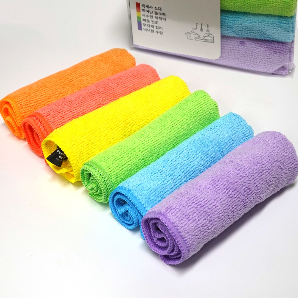 바로싹 무지개 레인보우 크리너, 초극세사 다용도 행주, 2세트 8,000원