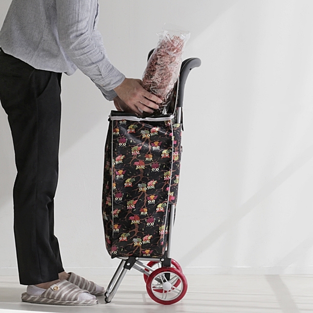 접이식 바퀴달린 마트 시장 바구니 캐리어 장바구니 카트, 1개, 라임 9,900원