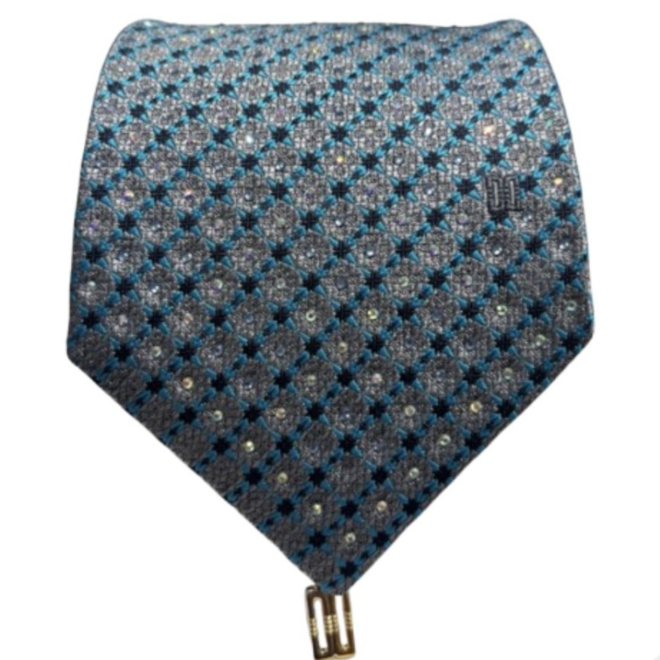 닥스셔츠 [26년SS신상품][인기상품] 세련된 무드의 데일리 착장하기 좋은 비지니스룩 필수템 크리스탈 큐빅 디테일의 실크혼방 블루 넥타이 143,200원