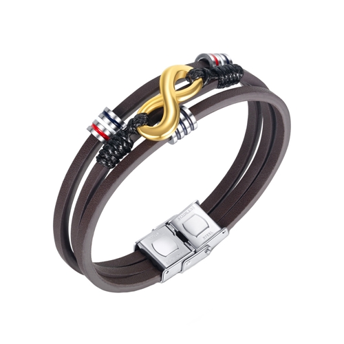 에르모사제이 맨즈 MW059 써지컬 스틸 뫼비우스 남자 가죽 팔찌 19,500원