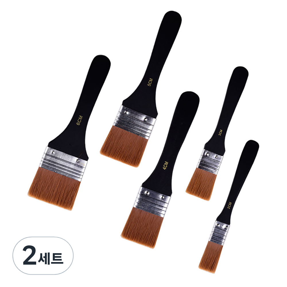 코히모 다용도 아트 브러쉬 5종 세트 4W268, 2세트, 21 x 6 cm, 20 x 5 cm, 19.3 x 4 cm, 18.6 x 3 cm, 17.4 x 2 cm 19,100원