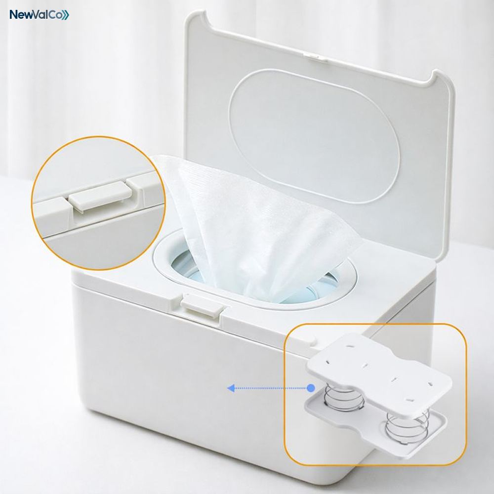 뉴밸코 밀폐 원터치 물티슈케이스 자동높이조절, 화이트 16,500원