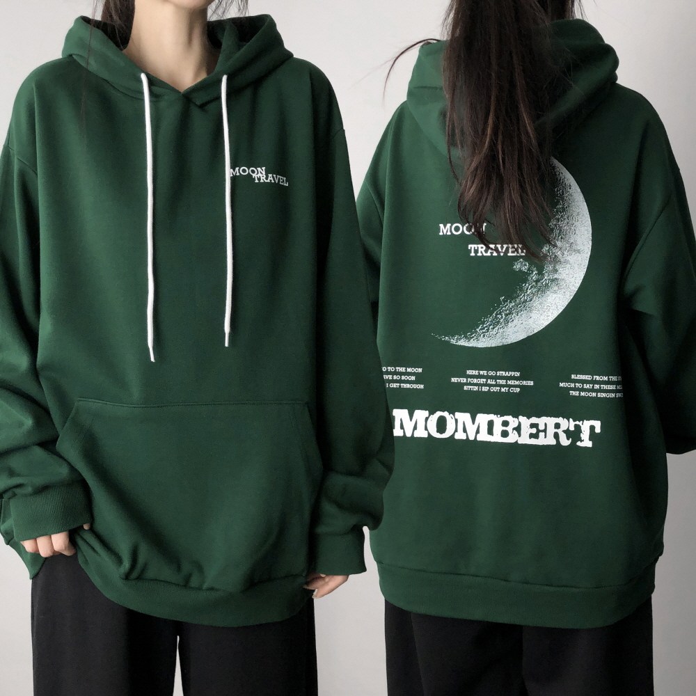 레이디스룸 [기모선택] 국산 오버핏 달 프린팅 후드티 빅사이즈 남녀공용 29,800원