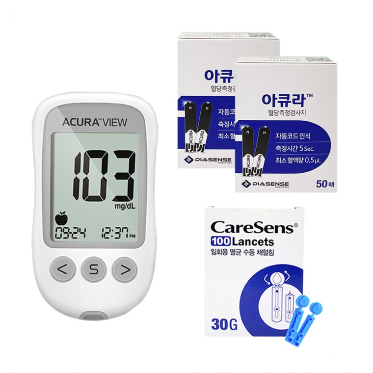 아이센스 아큐라 혈당측정기+시험지 100매+채혈침100 63,760원