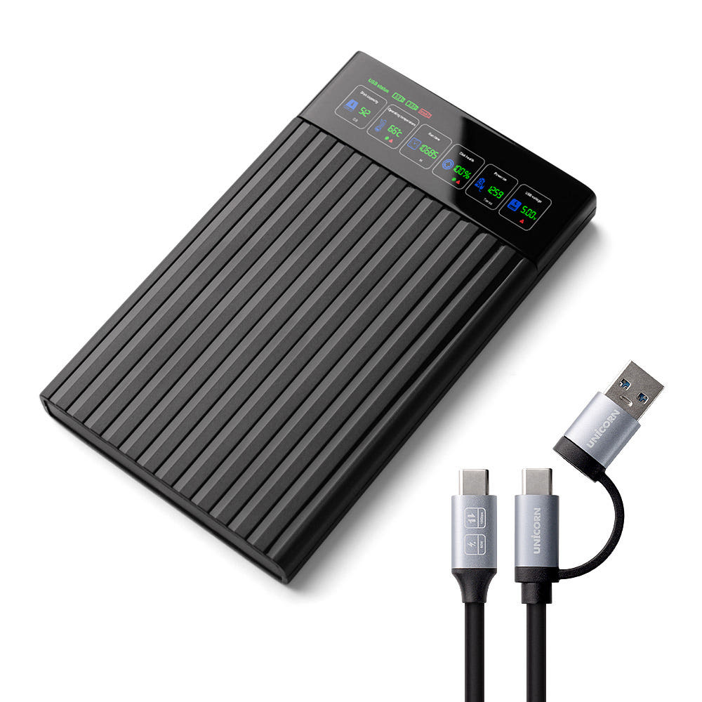 유니콘 스마트LCD 2.5인치 HDD SSD 외장하드케이스 USB3.2Gen1 A+C타입젠더 슬라이딩결합 HSD-L20, 1개, HSD-L20 19,800원