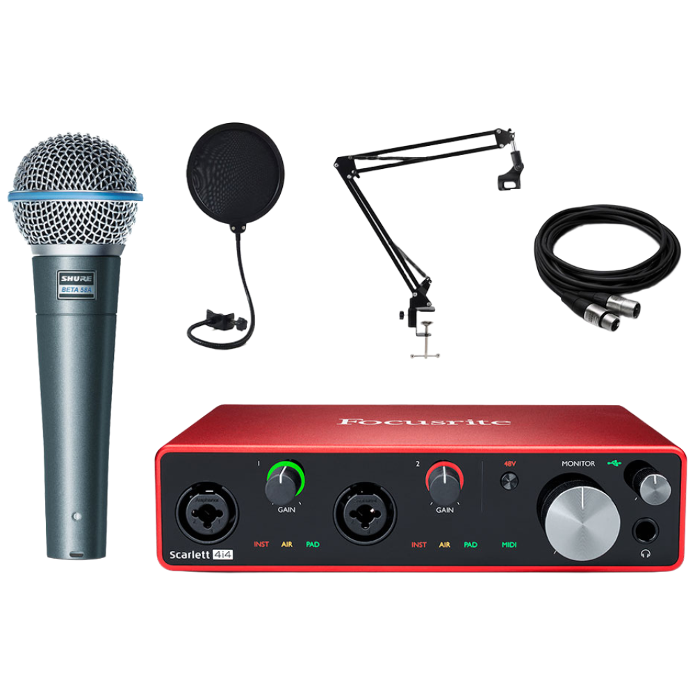 [소리모아] 포커스라이트 스칼렛 4i4 슈어 BETA58 A 다이나믹 마이크 패키지 665,000원