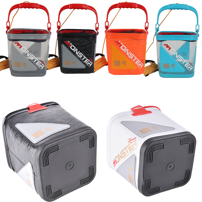 몬스터코리아 다용도 접이식 고급 두레박 투명 두레박 20cm 22cm 24cm, 투명 그레이 22,000원