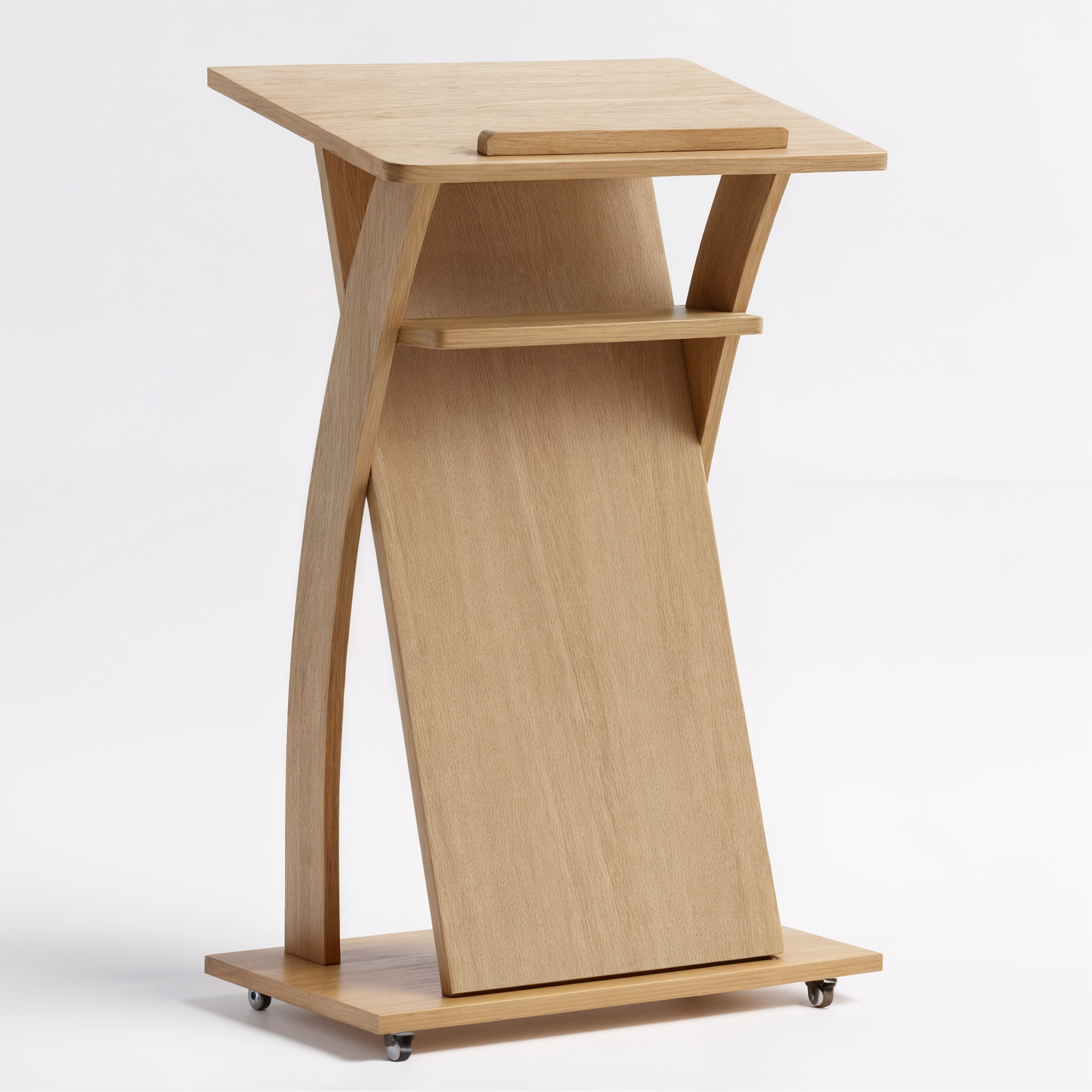 반하우즈 이동식 강의용 단상 연단 바퀴형 발표대 강연대 스탠딩 테이블 60x40cm, 네추럴 우드 99,800원