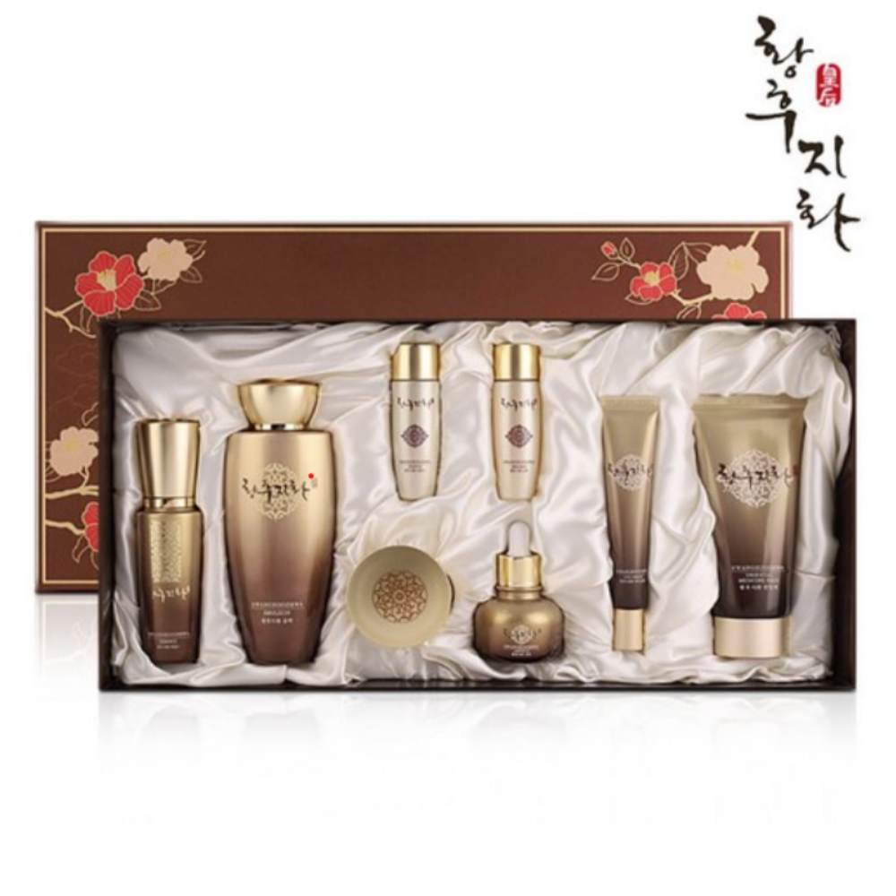 황후지화 코리아나 프리미엄 한방 화장품 6종 + 여행용 2종 + 쇼핑백 세트 61,800원