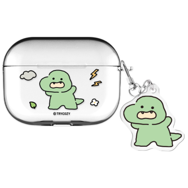 삐뚤빼뚤 공룡 에어팟프로2/에어팟3/에어팟4 클리어 케이스 +아크릴키링 세트 15,400원