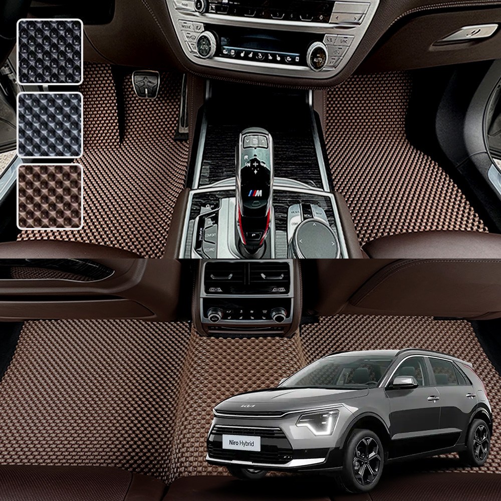 DXSOAUTO 니로 전용 3D 엠보싱 차세대 고무매트 1열2열 세트, 블랙, 156_2디올뉴니로(하이브리드) 59,000원