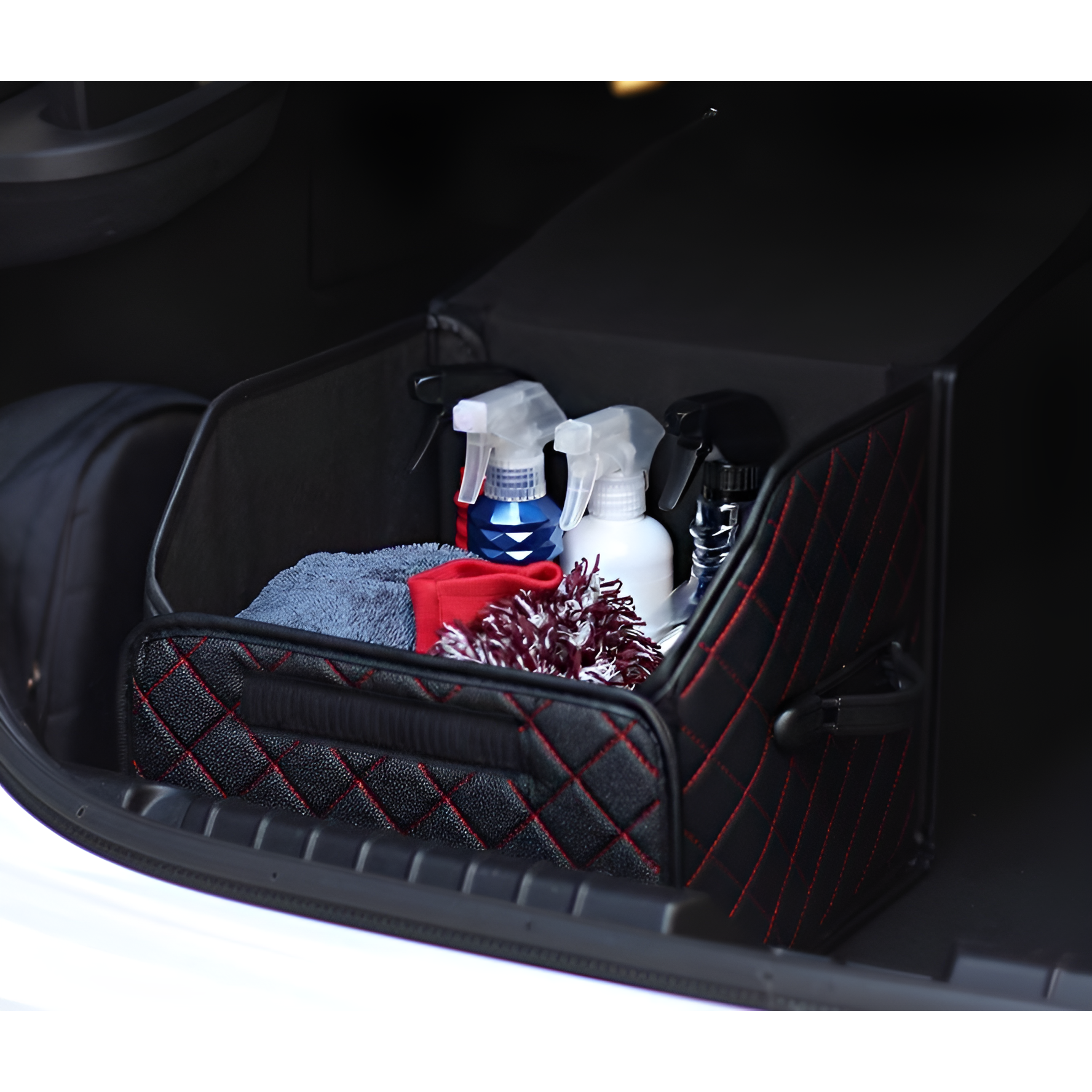 흔들리지 않는 고급 가죽 트렁크 정리 수납함, 블랙 45,200원