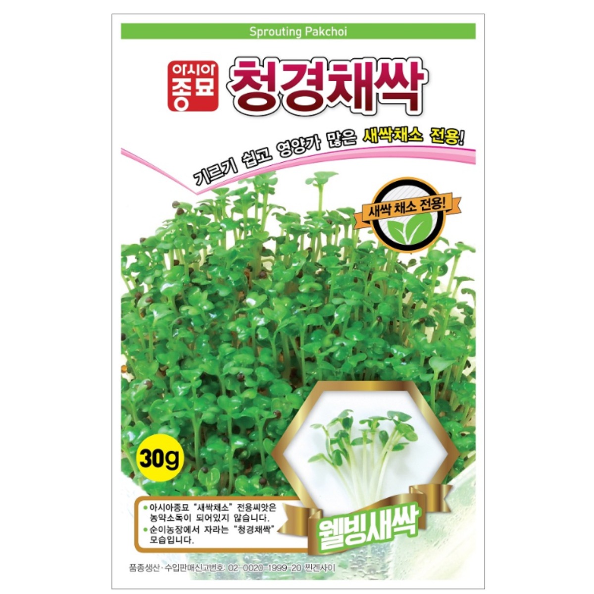 아시아종묘 씨앗 새싹 청경채싹 1kg 29,000원