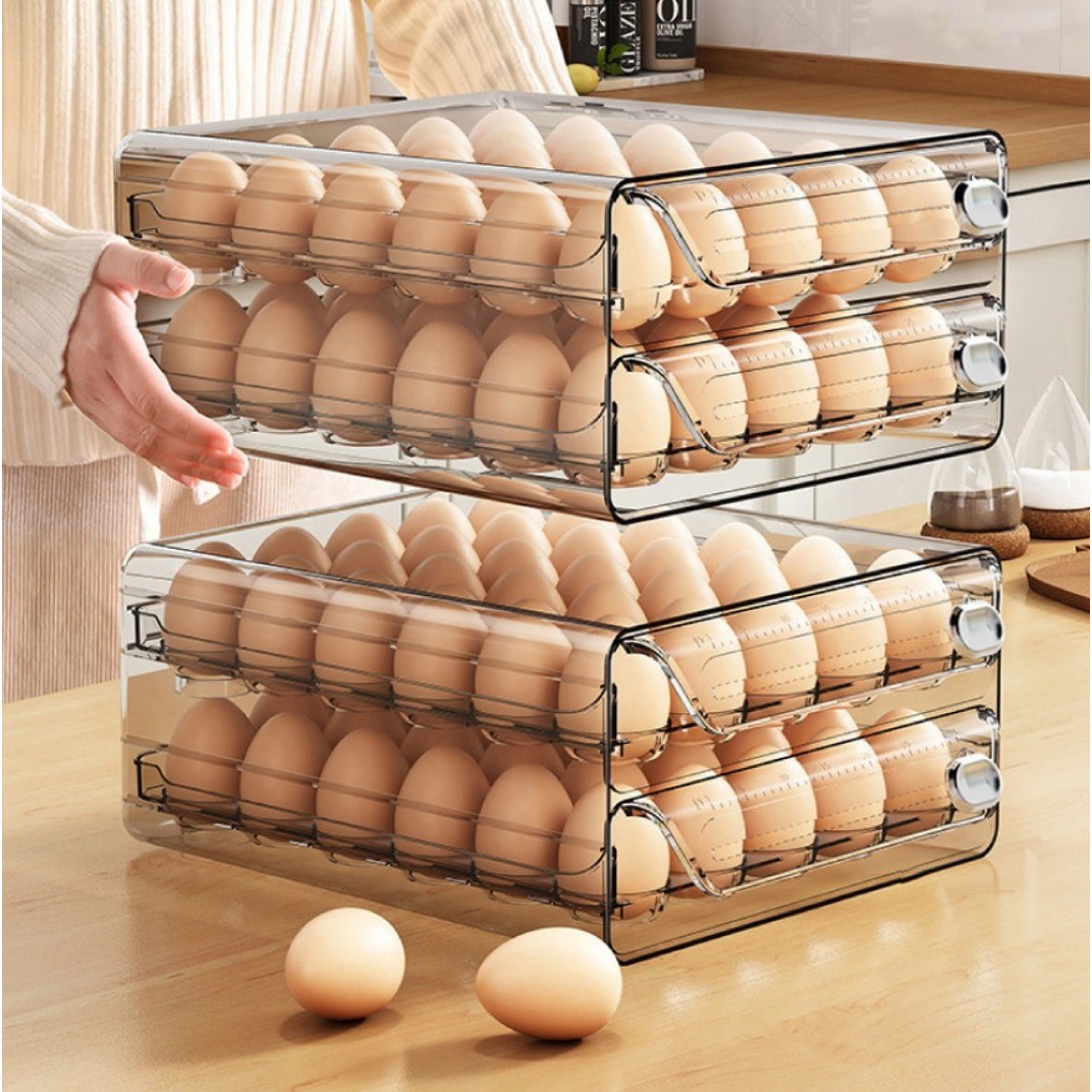 정성마켓 투명 서랍식 계란보관함 계란트레이 계란정리함 에그 트레이 2단, 1개, 투명 23,100원