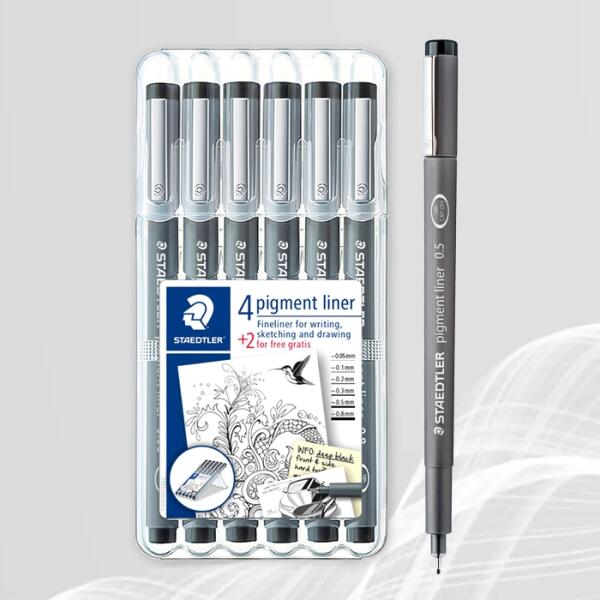 아트박스/한가람문구 스테들러 피그먼트 라이너 펜 4+2본 세트 308 SB6P 10,100원
