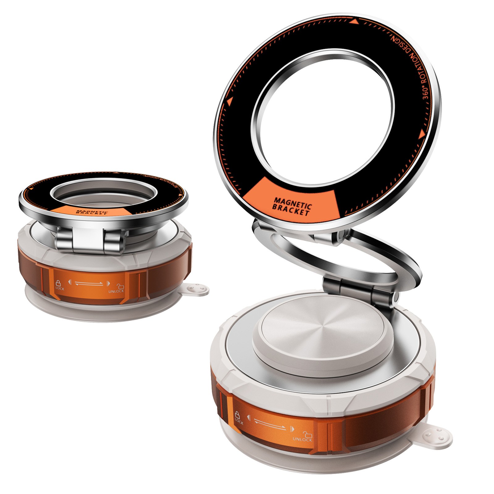 Majesun 접이식 차량용 맥세이프 휴대폰 거치대 대시보드 접이식회전 차량용 거치대 다기능 진공 휴대폰 거치대, 오렌지, 1개 21,900원