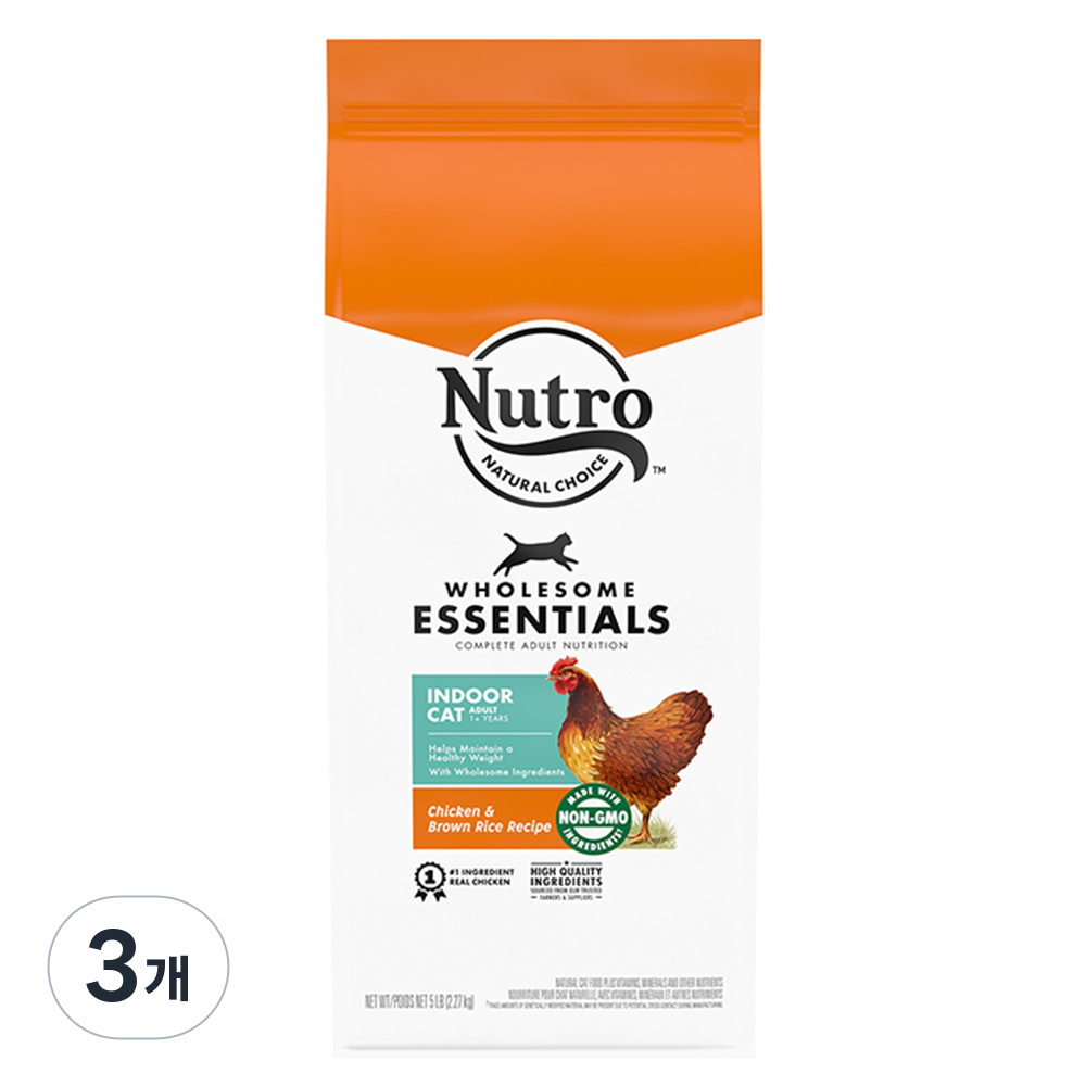 뉴트로 어덜트 실내묘용 건식사료, 닭, 2.27kg, 3개 100,500원