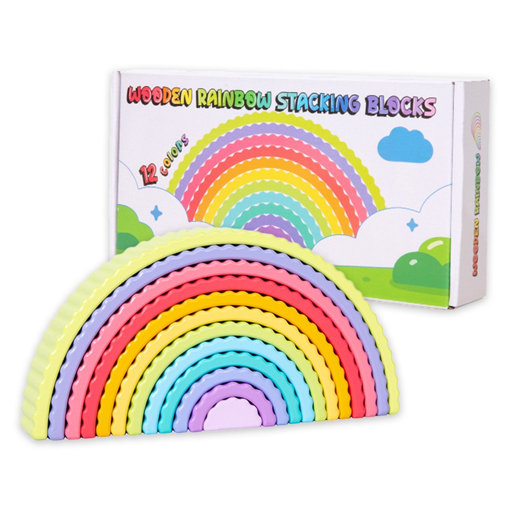 토이토 레인보우 원목 스태킹 블럭 창의 만들기 놀이 블록 컵 쌓기 15,700원