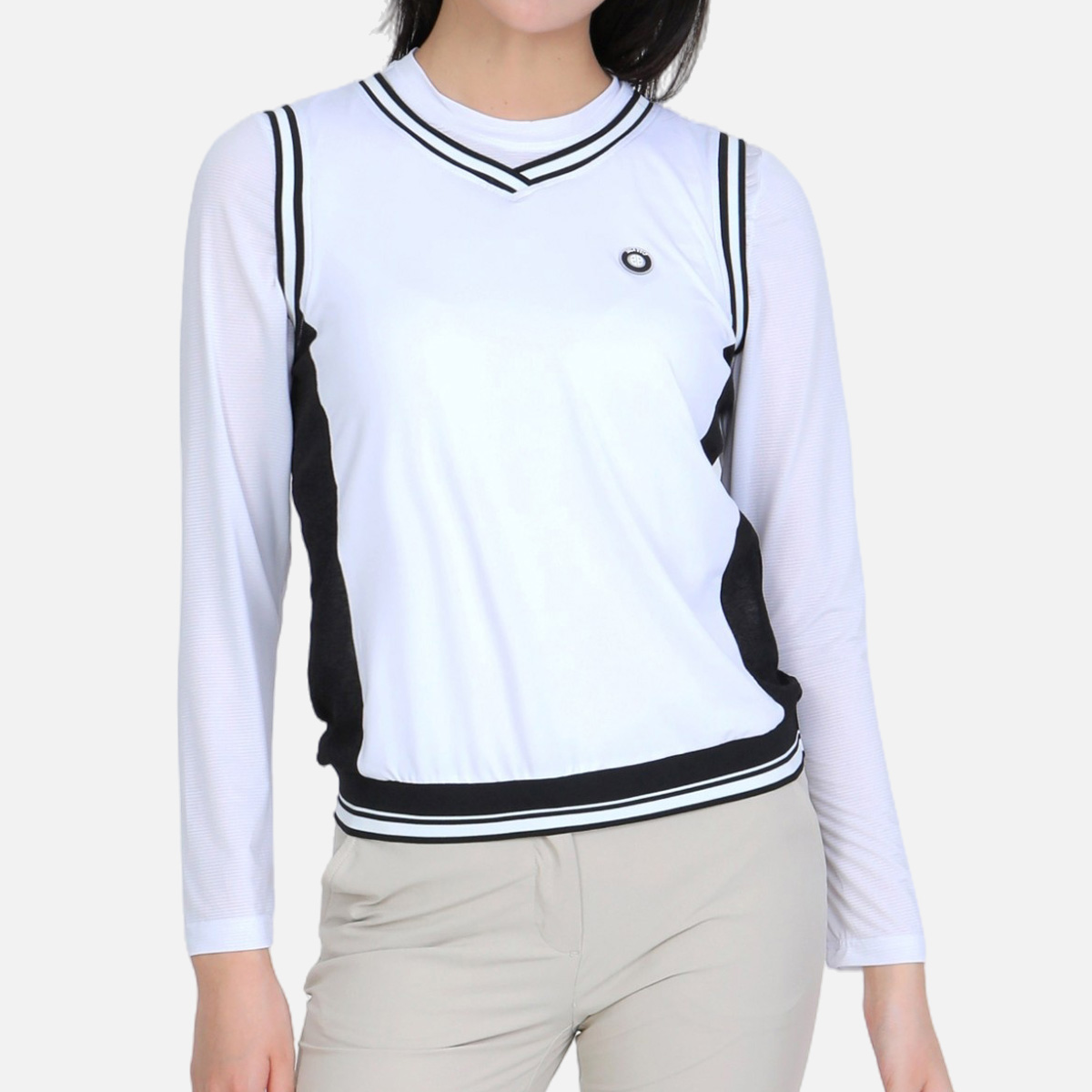 투엘라 레이어드 체크 골프 여성 조끼/군살 가리기 좋아요 시원한 소재 빅사이즈 XL 추가 29,870원