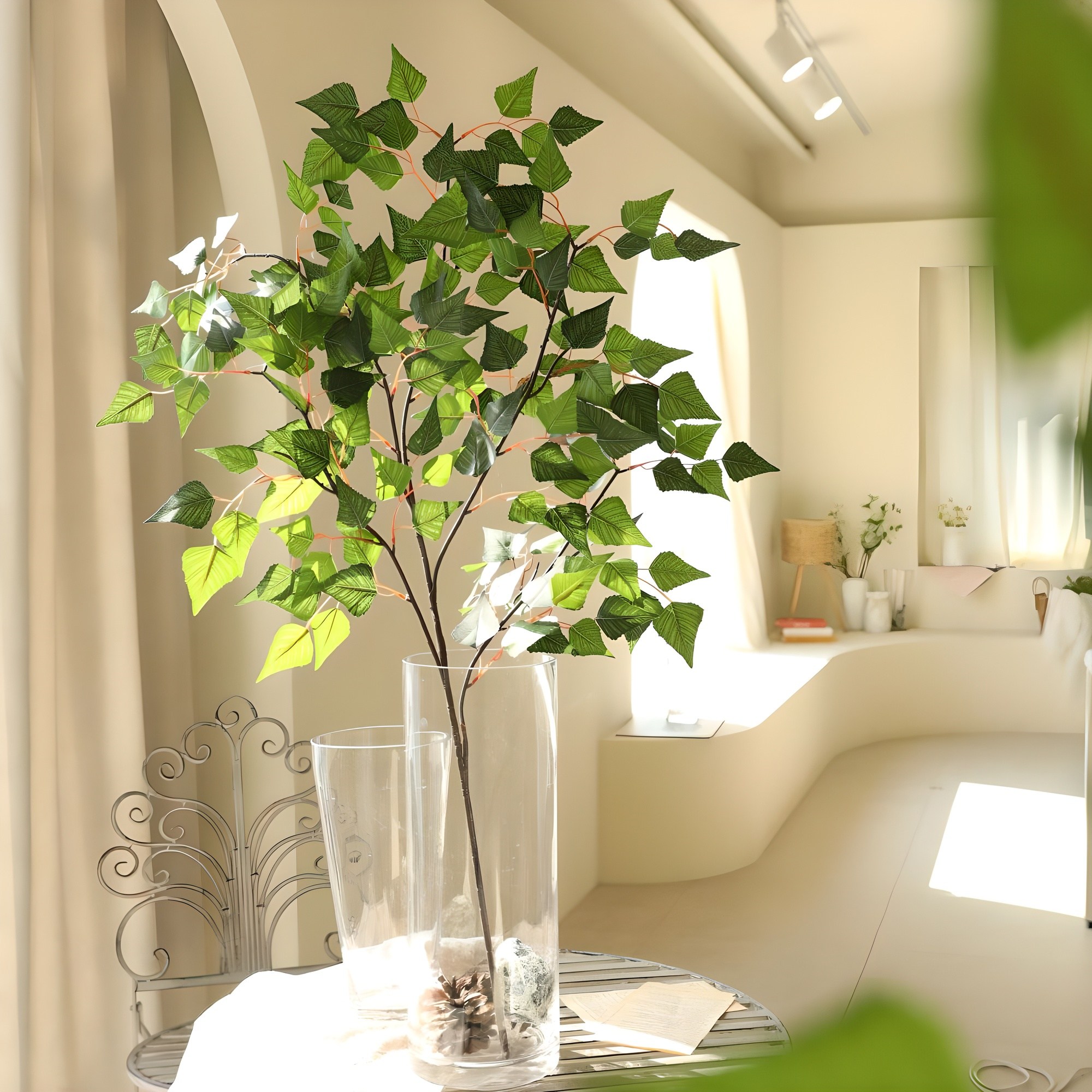 인테리어 조경 그린 식물 조화 부쉬 올리브 자작나무 조화가지 8,900원