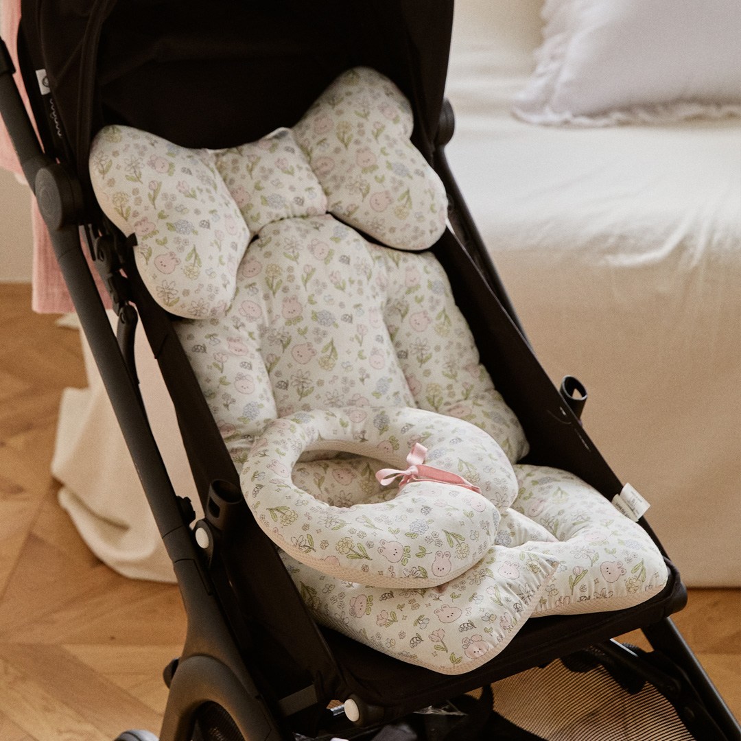 돗투돗 퓨어코튼 사계절 양면 유모차시트 라이너 목쿠션 세트 37,600원
