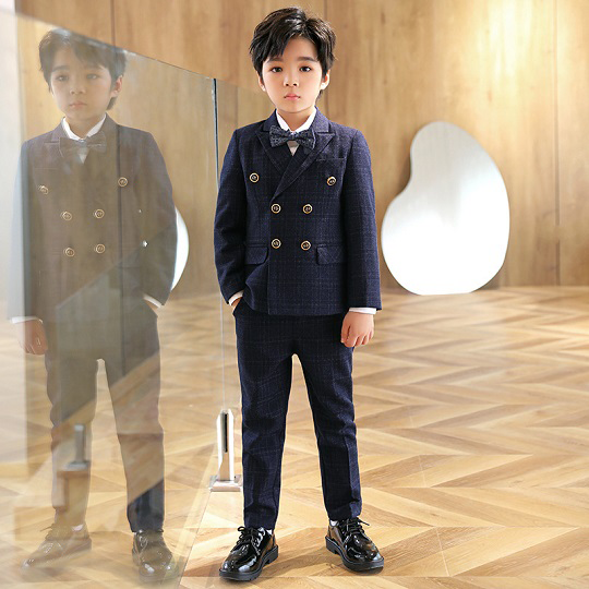 오렌지다몸 남아용 더블 3버튼 체크 정장 5종 세트 67,630원