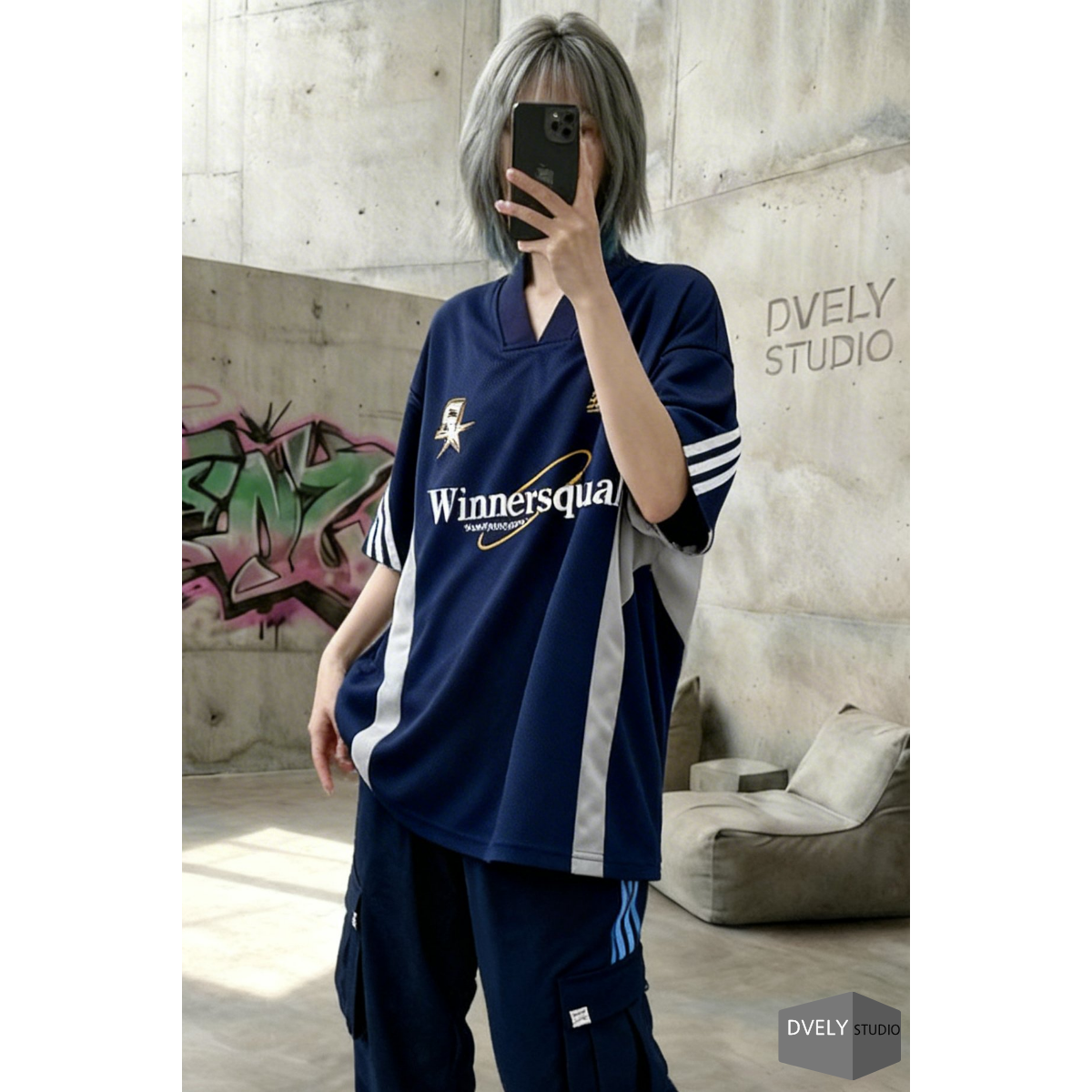 디블리 자체제작 빅사이즈 위너스 배색 사커티 오프로드 매쉬 라이딩 바이크 반팔티셔츠 남녀공용 빅사이즈 박스티 오버핏 댄스복 힙합 19,900원