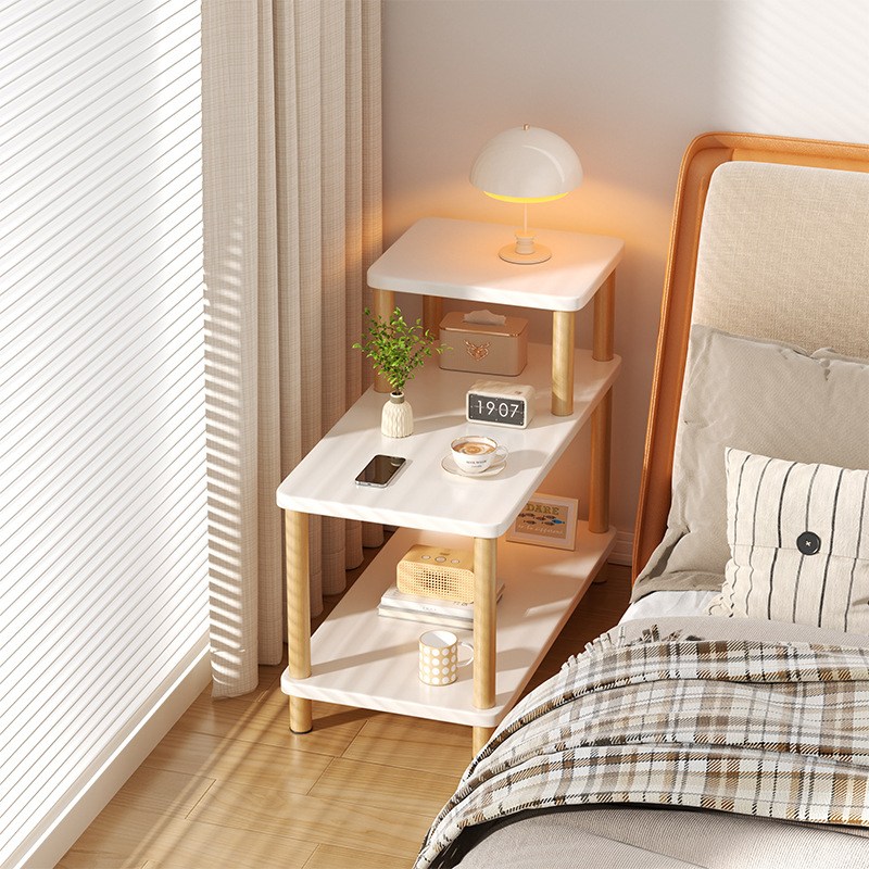 다기능거실 침실 3단 협탁 사이드 침대 보조 탁자 미니 틈새 티테이블 선반 정리대, 1개, 흰색 32,900원