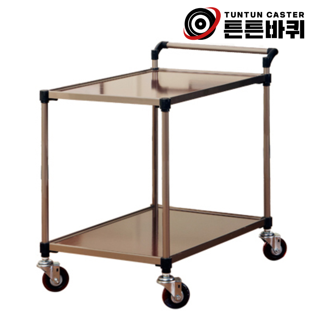 고급 우드 카트 서빙 업소용 주방 식당 2단 소형 7.5cm 바퀴 4개 350×700mm 58,400원
