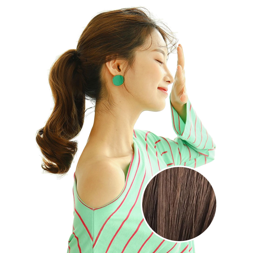 가발매니아 올림머리 포니테일 가발 2초포니 러플, 투톤브라운, 1개 28,000원