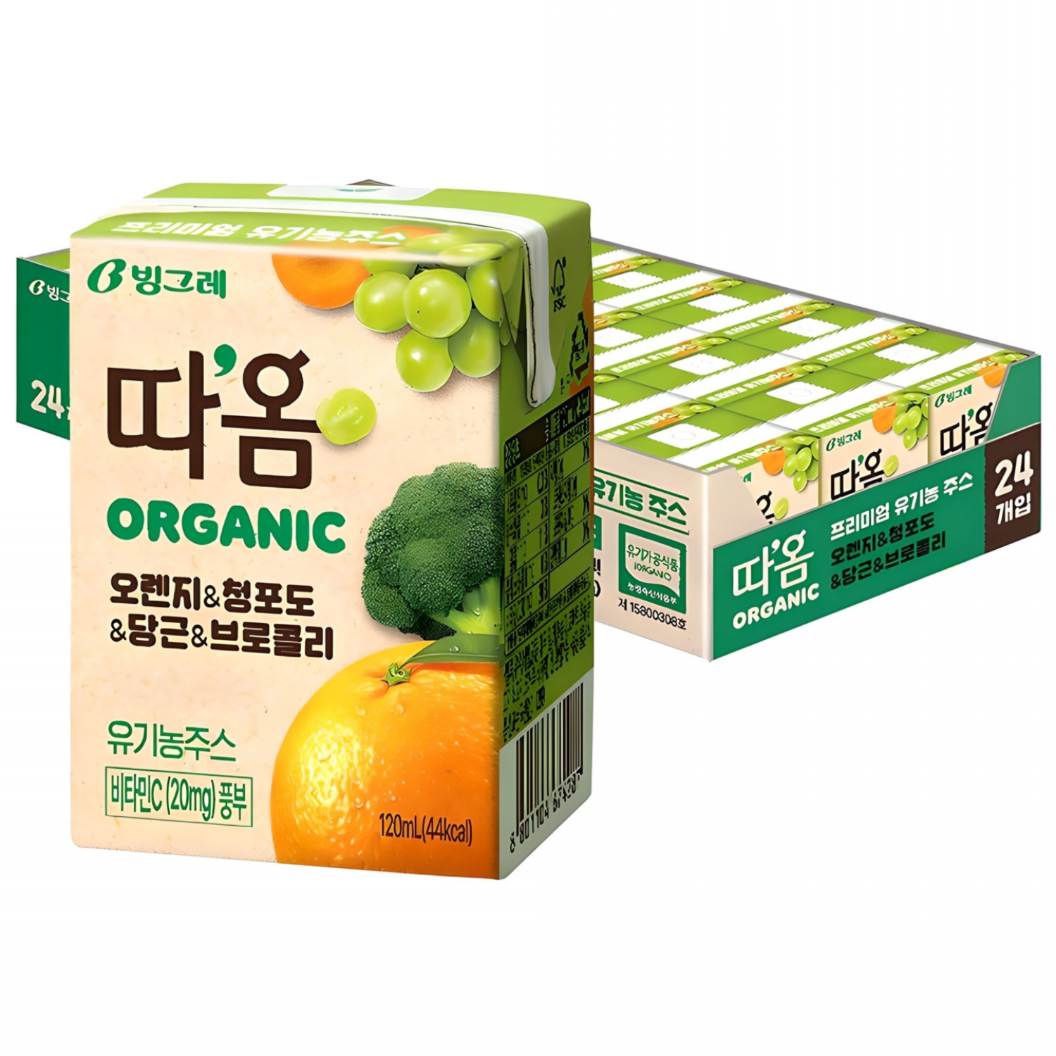 따옴 유기농 오렌지 & 청포도 & 당근 & 브로콜리 주스 15,940원