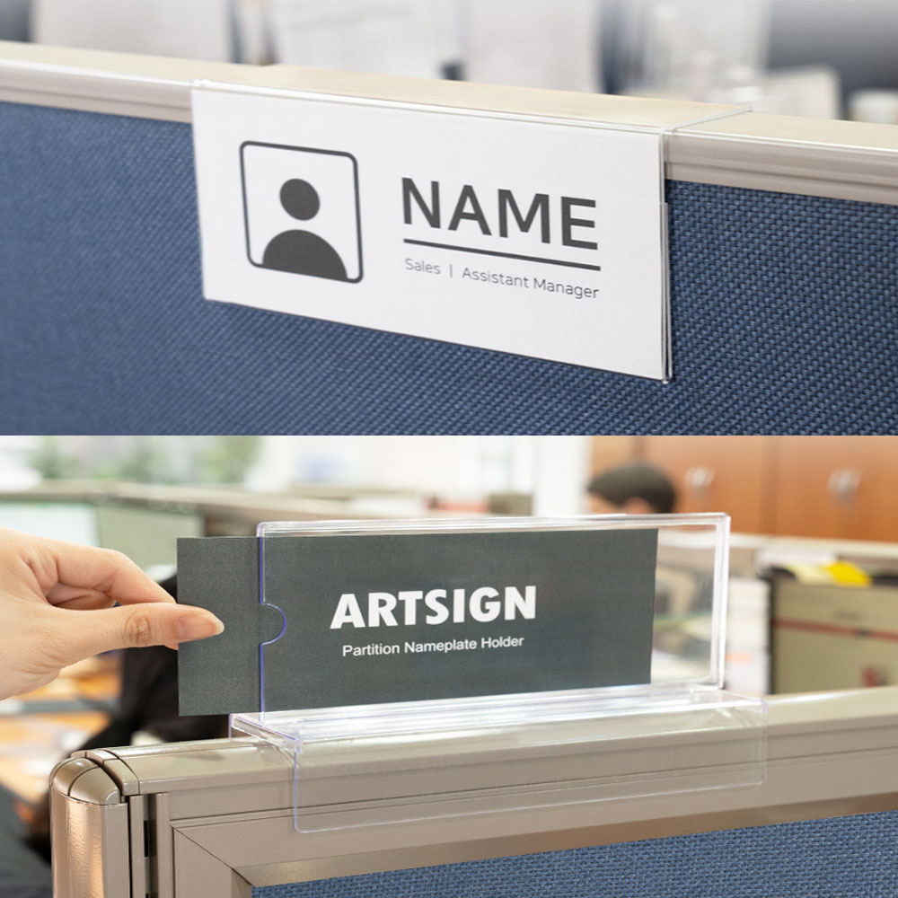 파티션꽂이 단면 양면 사무실 아크릴 명패 직원 사원 부서 네임텍 이름표 3,900원