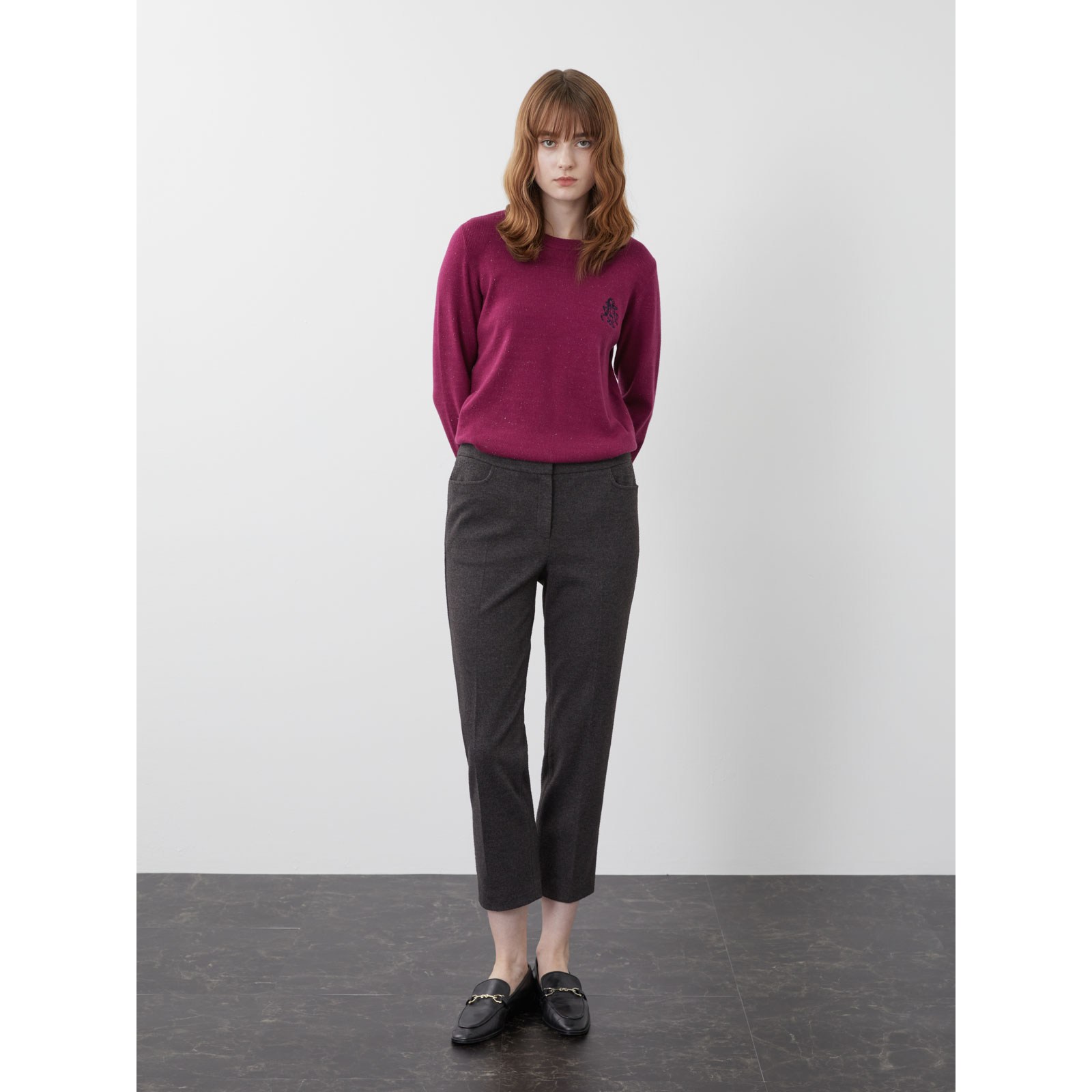 [여성/올리비아로렌] 뒷밴딩이 편안한 속 기모  소재의 일자핏 팬츠 VOCDL3W9431 25,000원