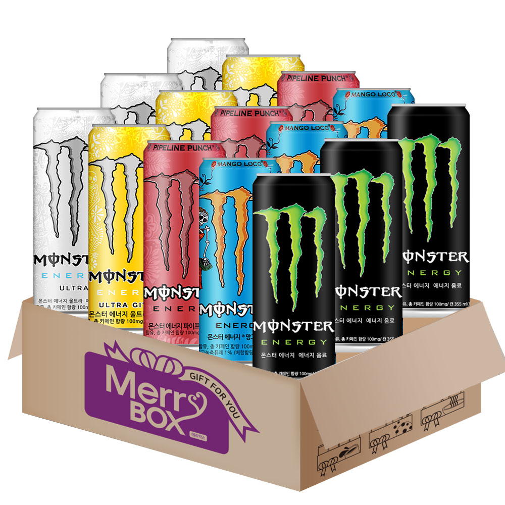 355ml x 15캔 몬스터 에너지 드링크, 울트라, 펀치, 울트라썬라이즈, 망고로코 {혼합구성}, 1박스, 355ml 26,900원
