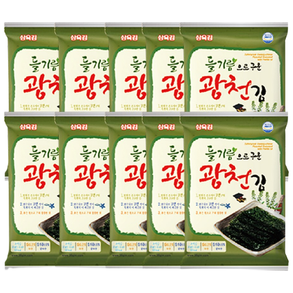 광천 들기름으로 구운 전장김 삼육김 광천김공장, 10개, 20g 16,900원
